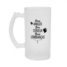 Caneca de Chopp - 475ml Vidro 205x95mm Fosca Jateado Estampa Sublimática 