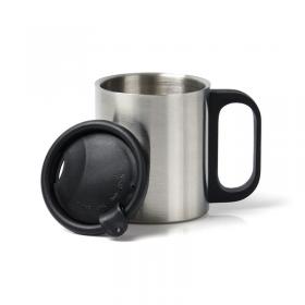 Caneca Inox com Tampa Inox e Plástico 85x200mm Prata Sublimação 300ml 